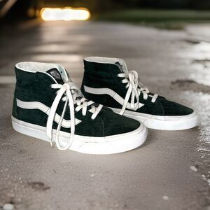 VANS Darkest Spruce Pig Suede Sk8-Hi Reissue High Top Unisex Men 6.5 Women 8 EUC